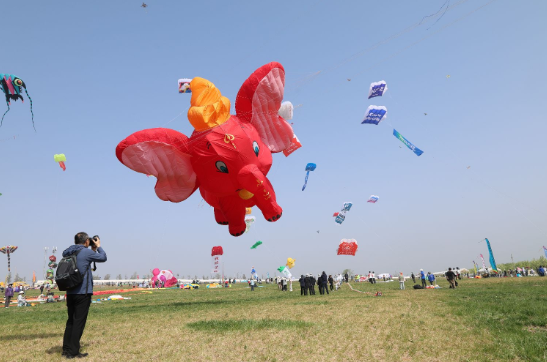 57个国家和地区260支风筝代表队亮相潍坊国际风筝会